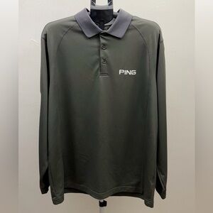 PING Performance Golf Polo Shirt Men Size XL/TG Gray Print
